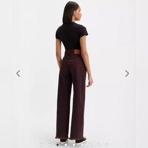 Levis Ribcage Wide Leg Red Burgundy Cherry Cordial Women's Jeans